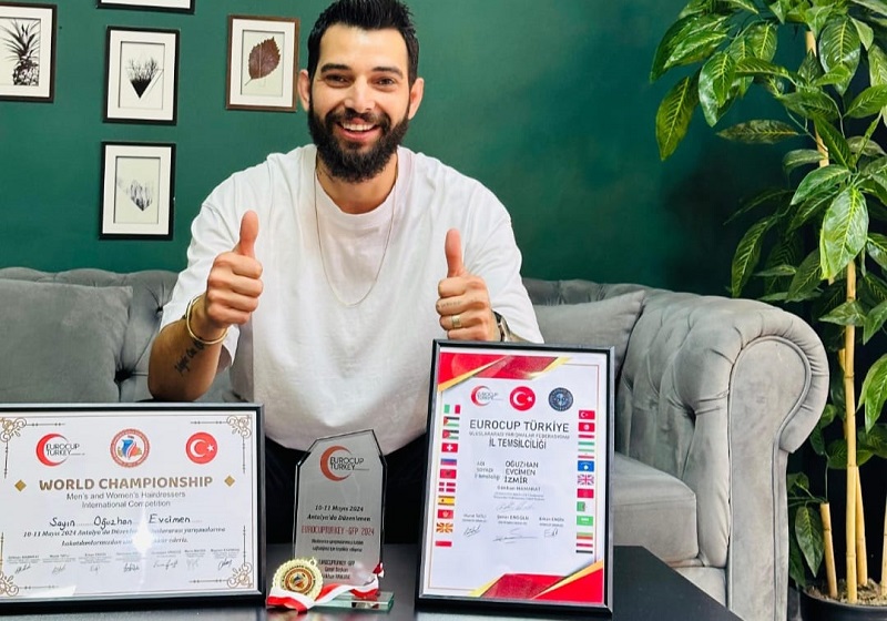 Kuaför Oğuzhan Evcimen başarıya doymuyor