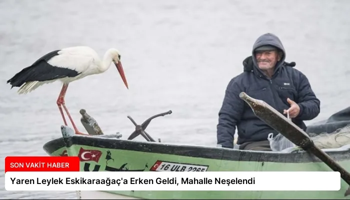 Yaren Leylek Eskikaraağaç’a Erken Geldi, Mahalle Neşelendi